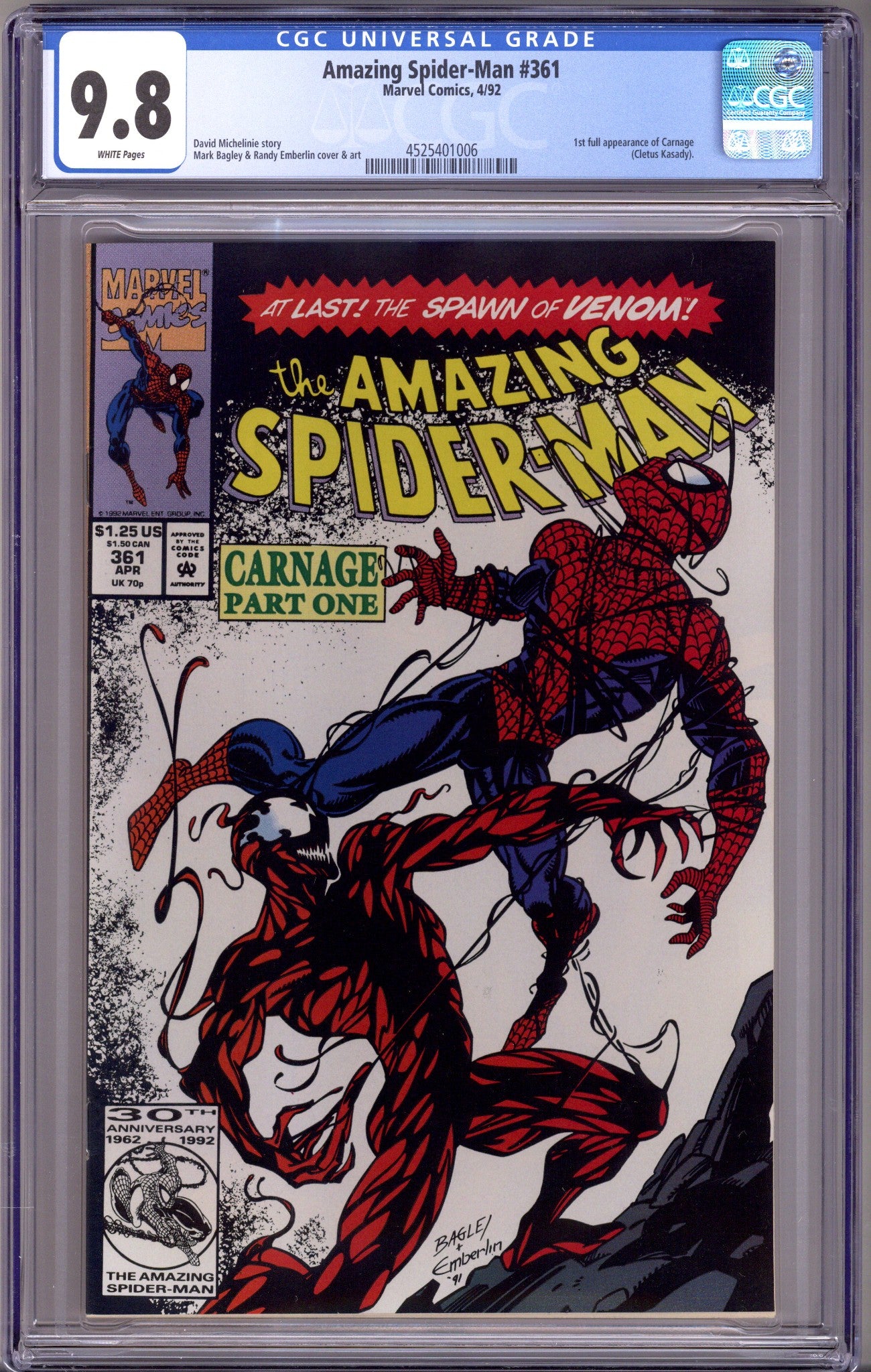 The Amazing Spider-Man Vol 1 361 CGC 9.8 (NM/M) (1992)