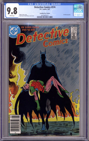 Detective Comics Vol 1 574 CGC 9.8 (NM/M) (1987) Canadian Price Variant
