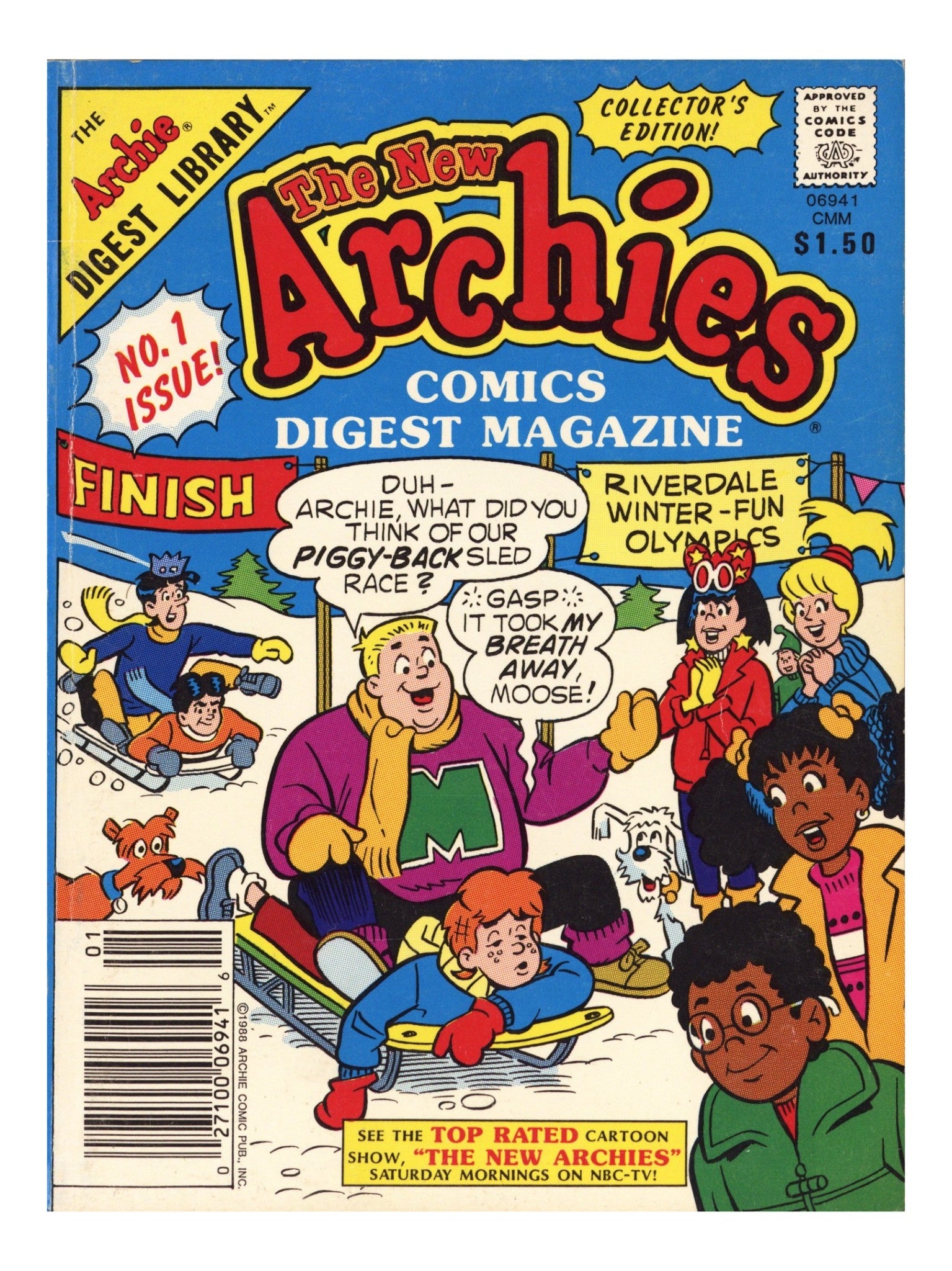 The New Archies Comics Digest Magazine 1 Mid Grade (1988) Canadian Price Variant 