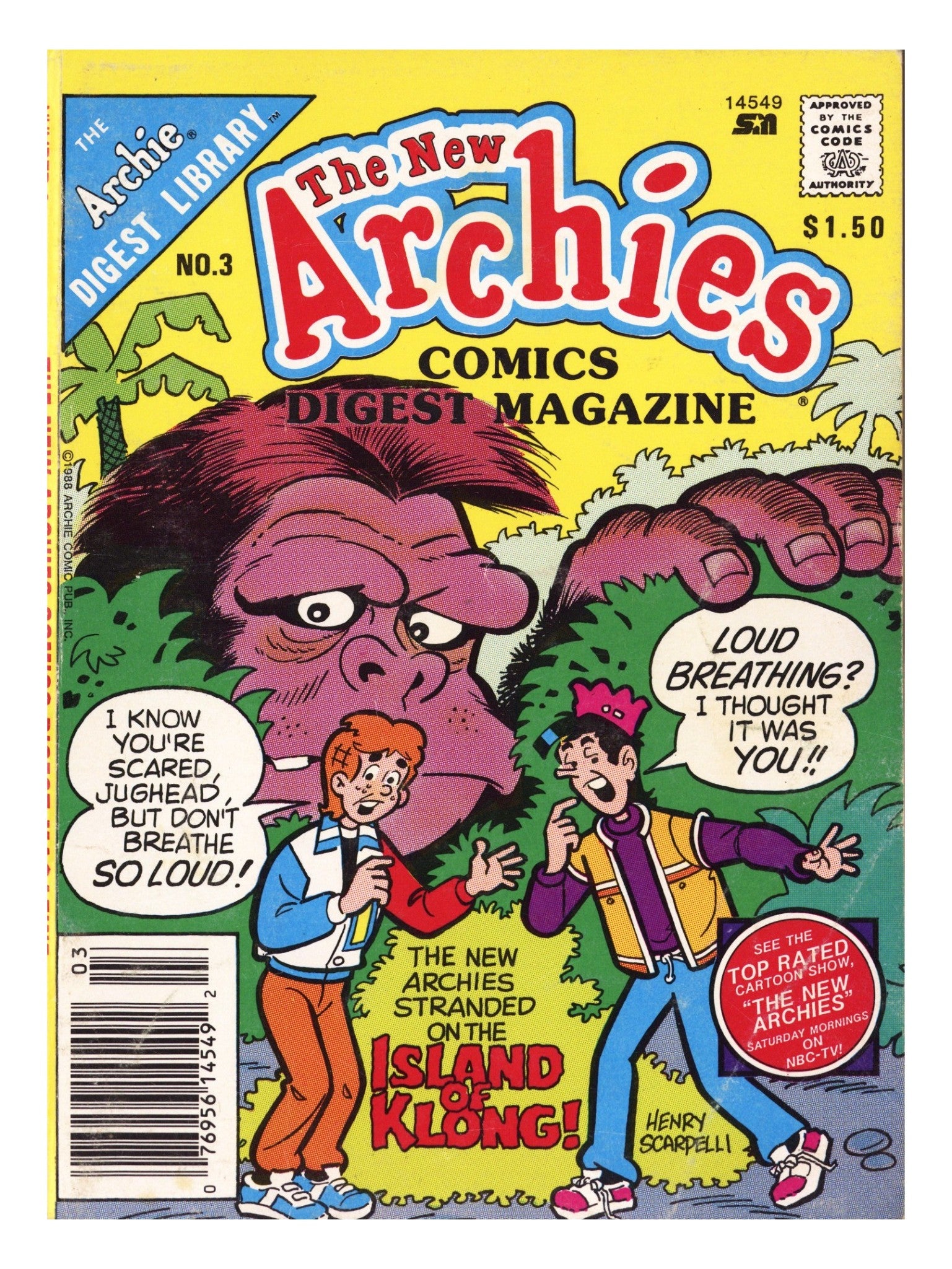 The New Archies Comics Digest Magazine 3 Mid Grade (1988) Canadian Price Variant 