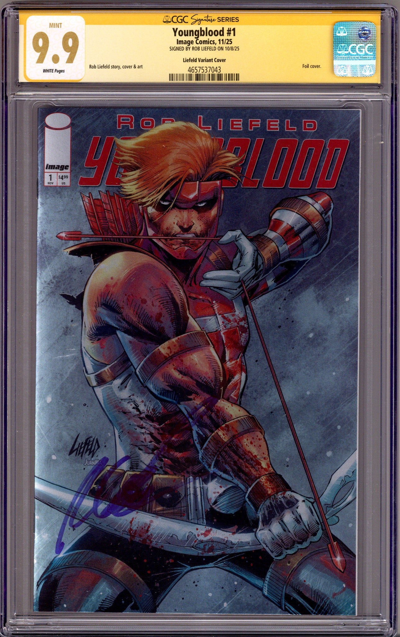 Youngblood Vol 7 1 Liefeld Foil CGC Incentive CGC 9.9 (2025)
