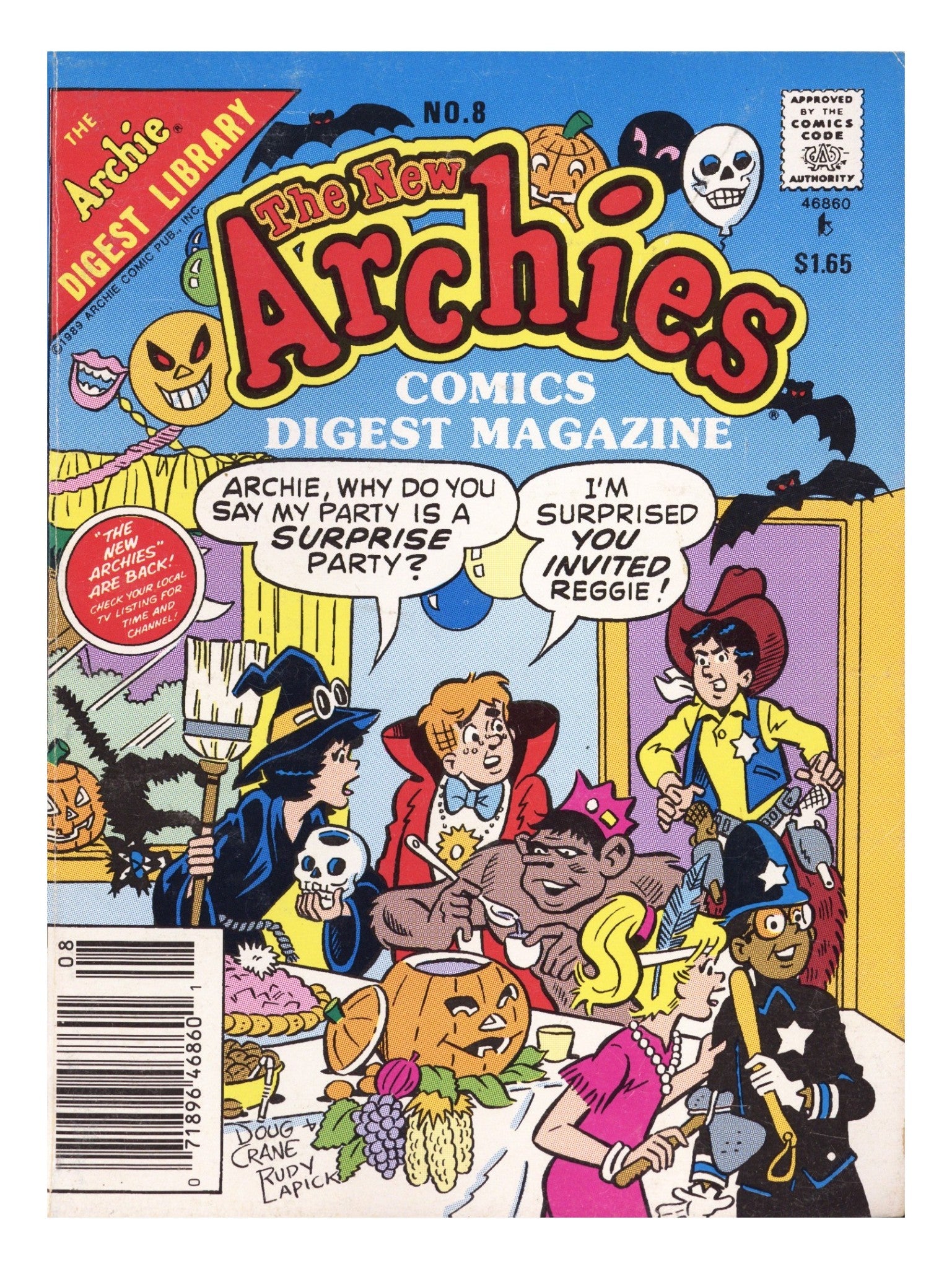 The New Archies Comics Digest Magazine 8 Low Grade (1989) Canadian Price Variant 