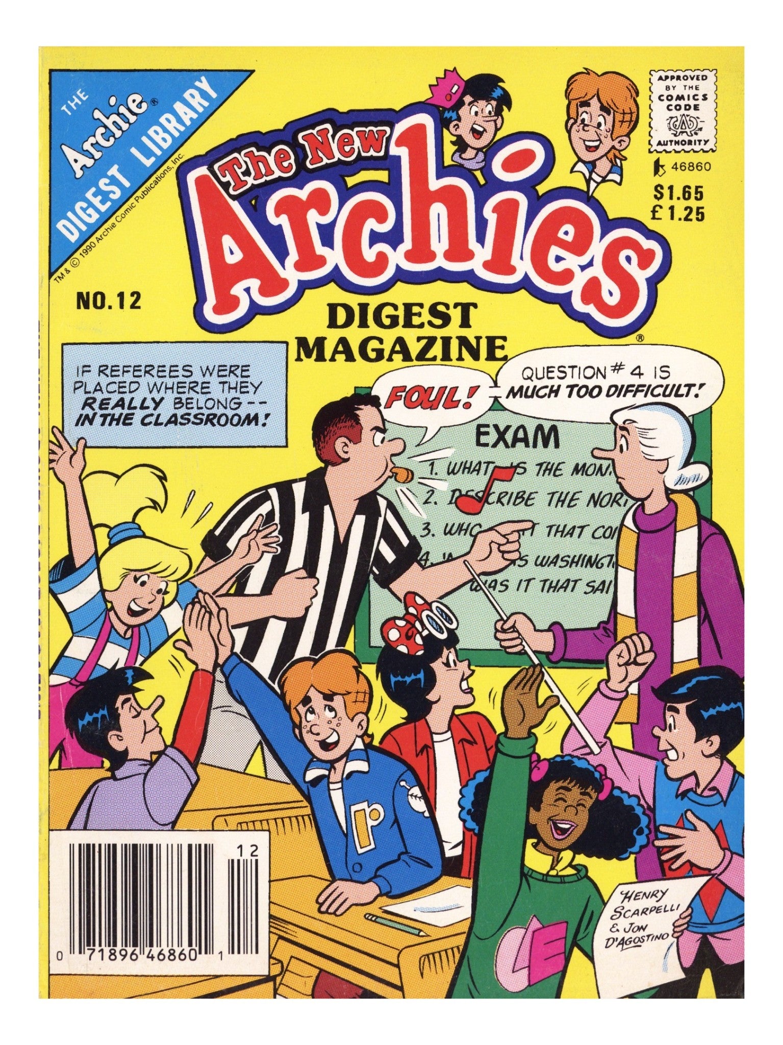 The New Archies Comics Digest Magazine 12 Low Grade (1990) Canadian Price Variant 