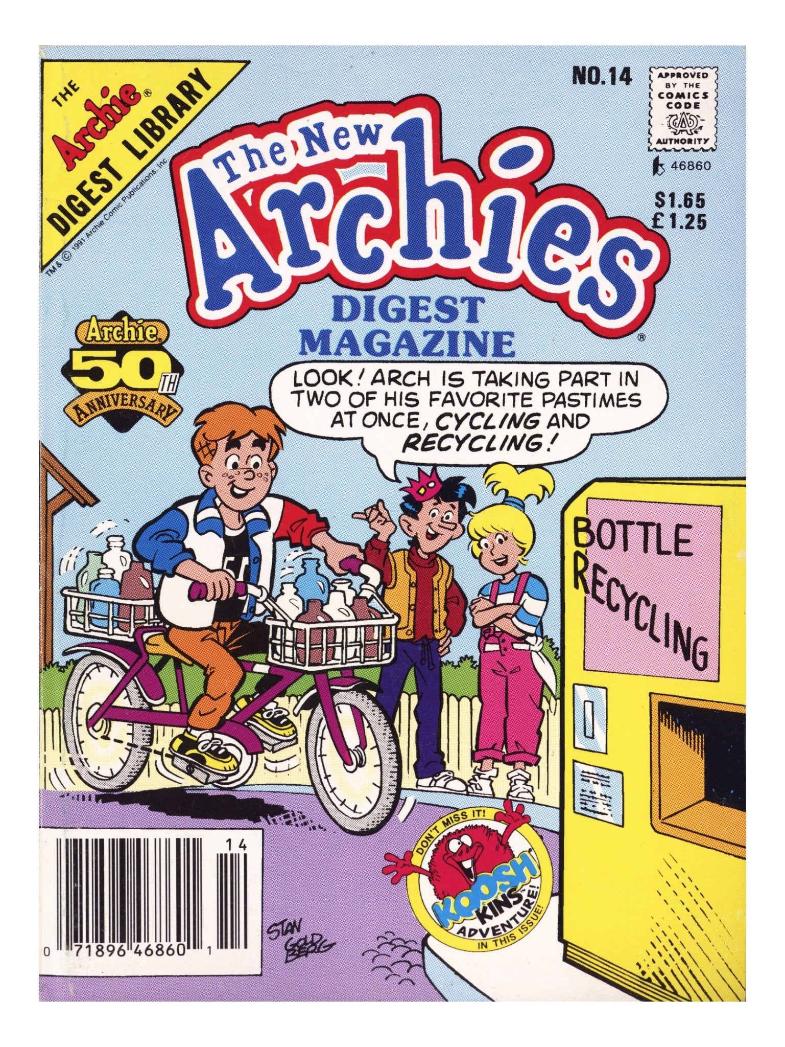 The New Archies Comics Digest Magazine 14 Mid Grade (1991) Canadian Price Variant 