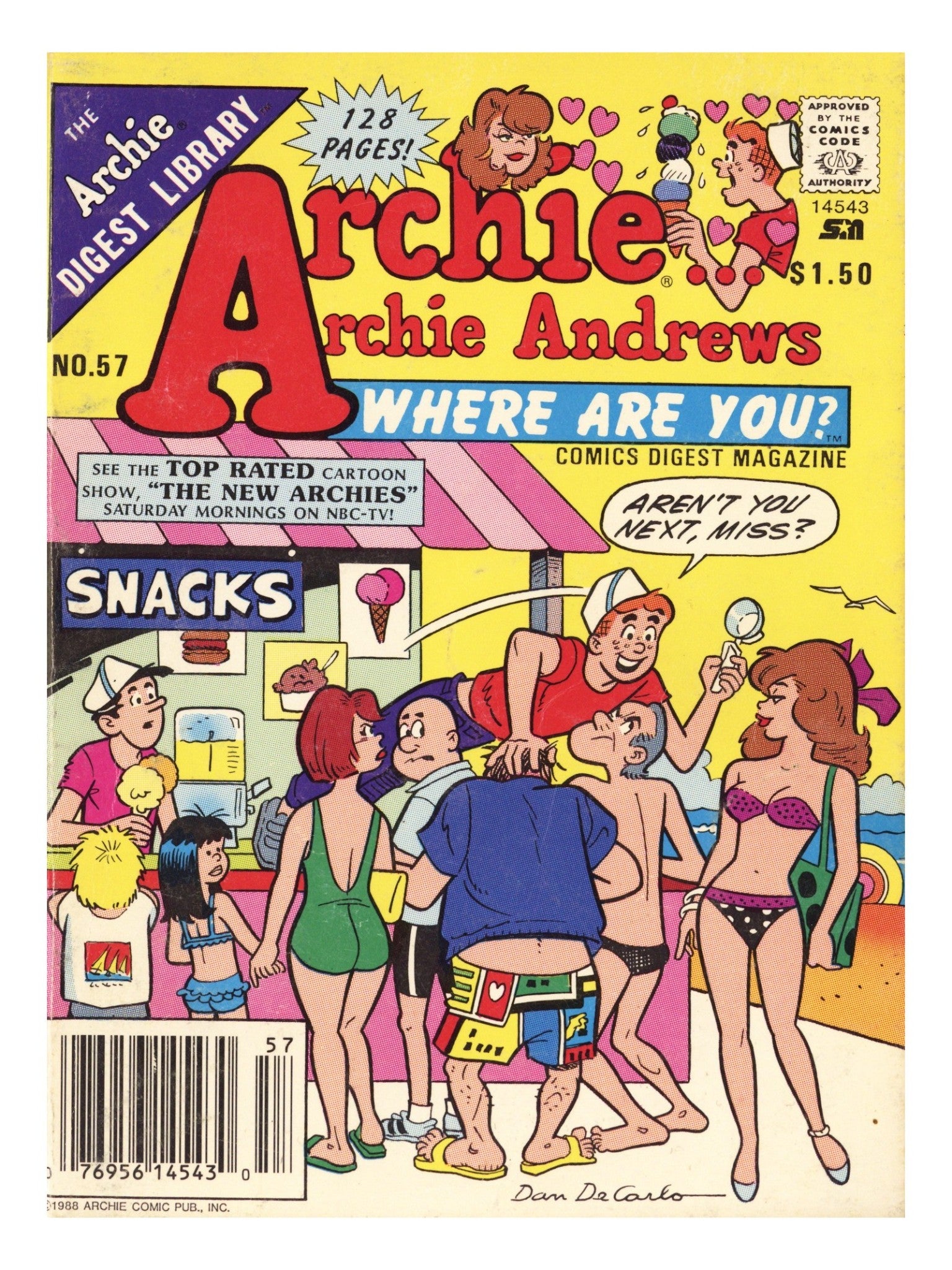 Archie... Archie Andrews, Where Are You? Comics Digest Magazine 57 Mid Grade (1988) Canadian Price Variant 