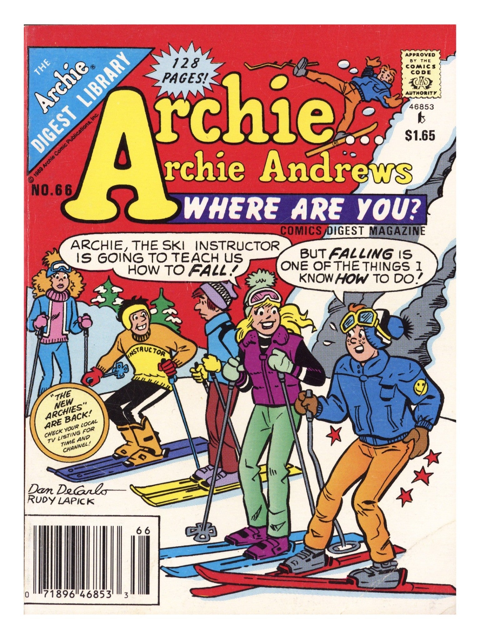 Archie... Archie Andrews, Where Are You? Comics Digest Magazine 66 Low Grade (1990) Canadian Price Variant 