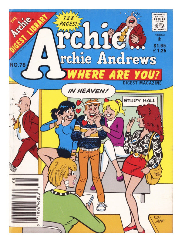 Archie... Archie Andrews, Where Are You? Comics Digest Magazine 78 Low Grade (1992) Canadian Price Variant