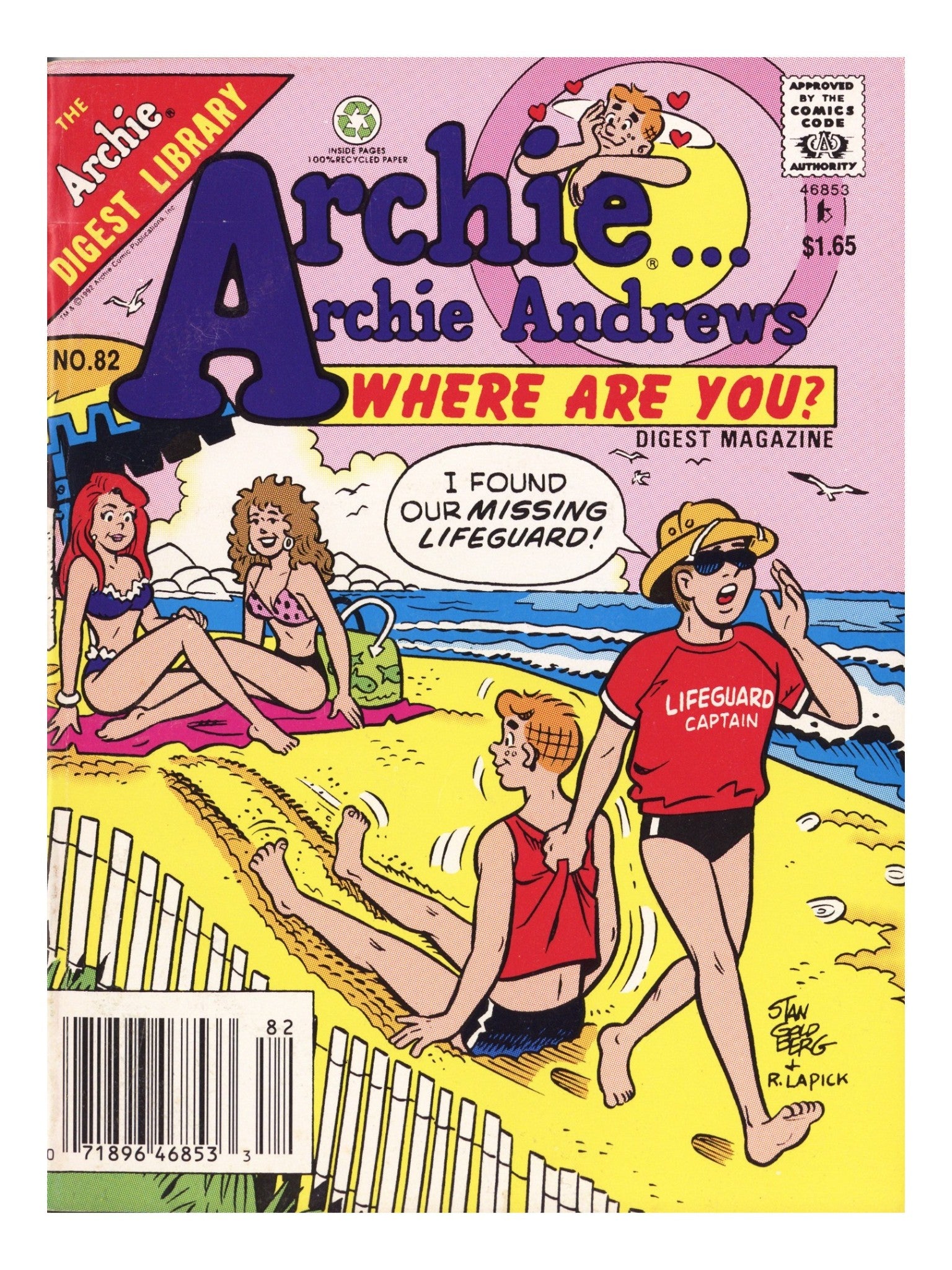 Archie... Archie Andrews, Where Are You? Comics Digest Magazine 82 Low Grade (1992) Canadian Price Variant 