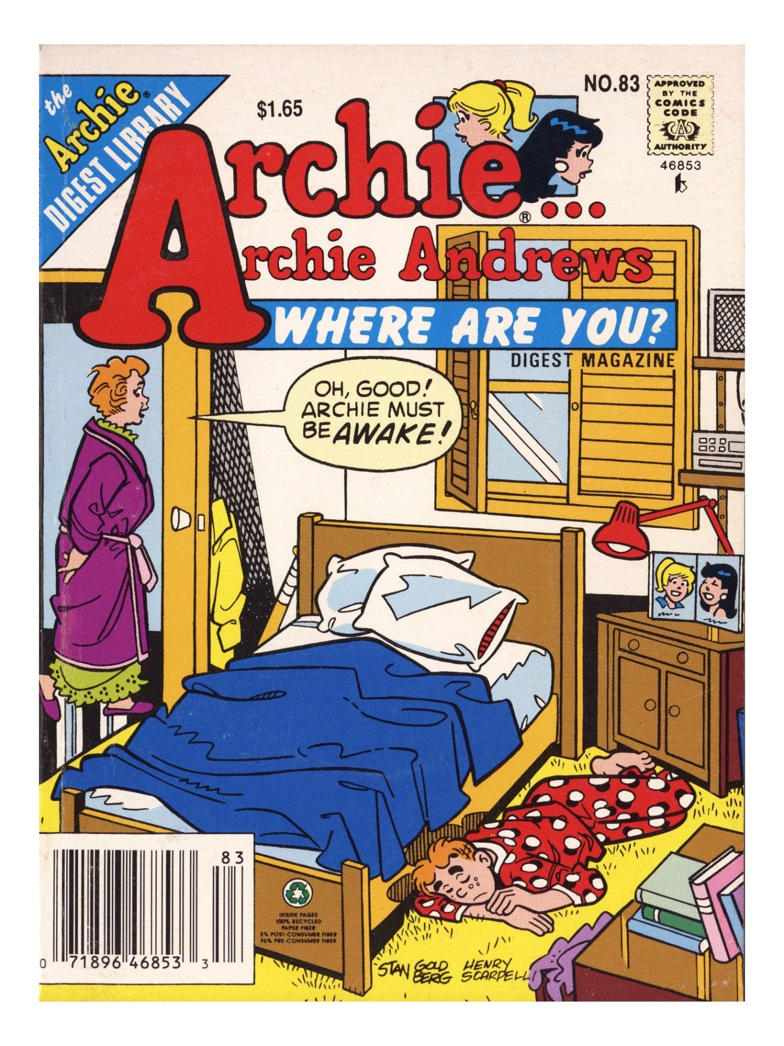 Archie... Archie Andrews, Where Are You? Comics Digest Magazine 83 Low Grade (1992) Canadian Price Variant 
