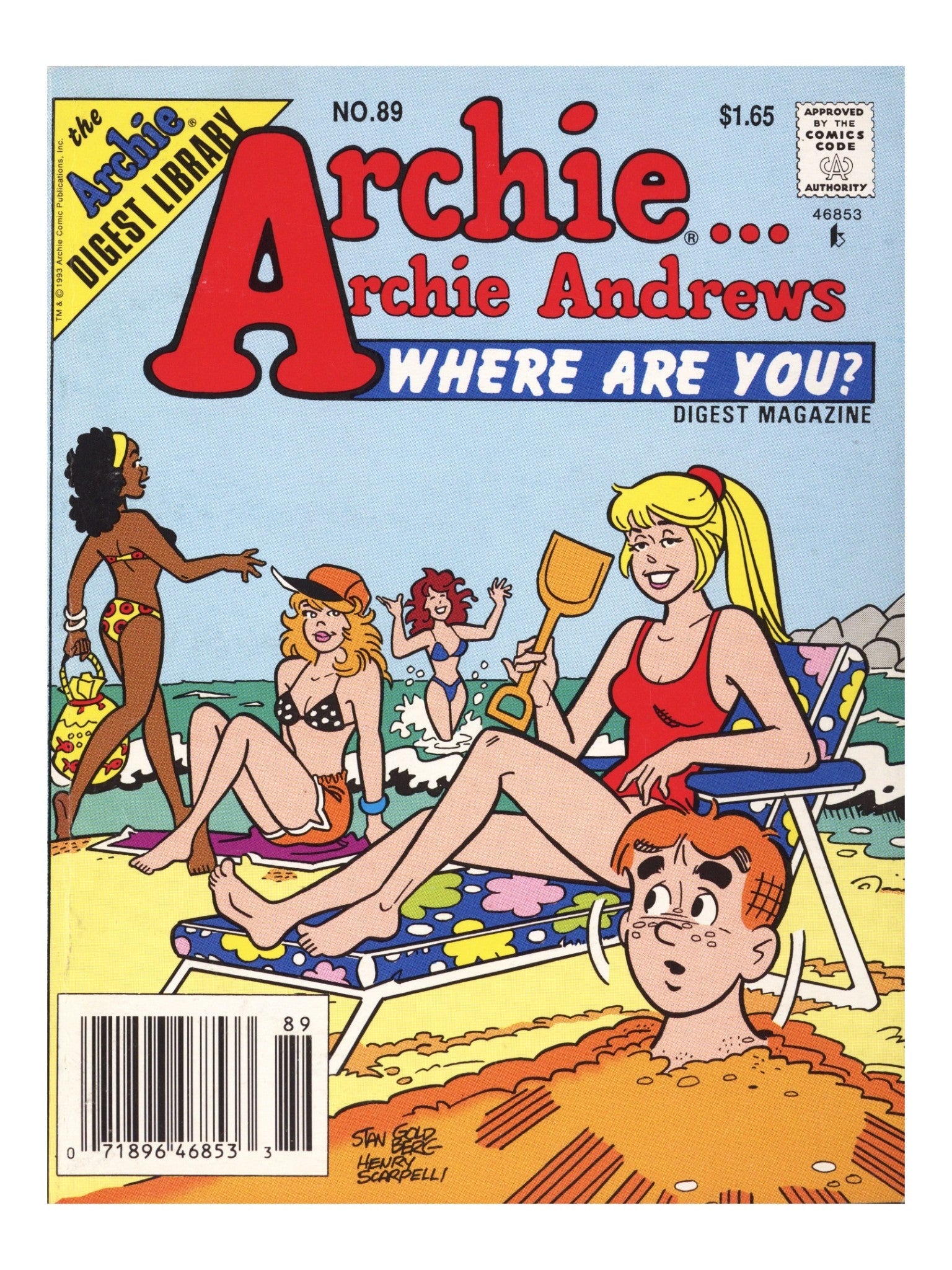 Archie... Archie Andrews, Where Are You? Comics Digest Magazine 89 Mid Grade (1993) Canadian Price Variant 
