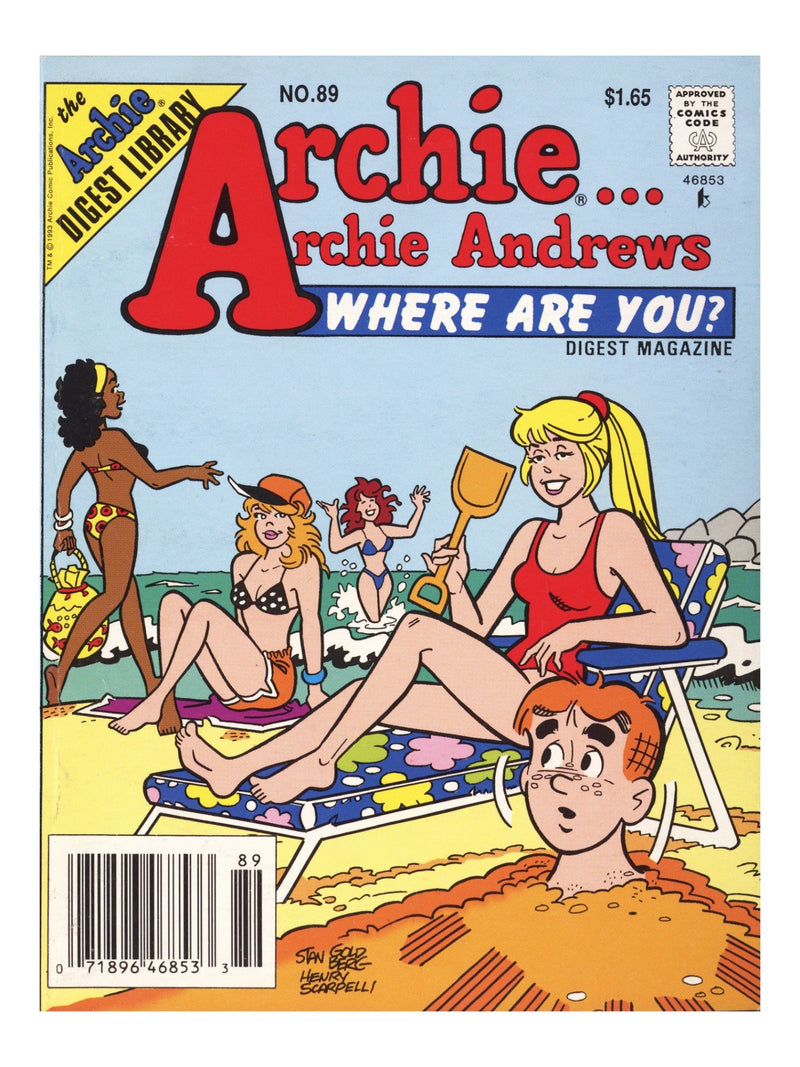 Archie... Archie Andrews, Where Are You? Comics Digest Magazine 89 Mid Grade (1993) Canadian Price Variant 