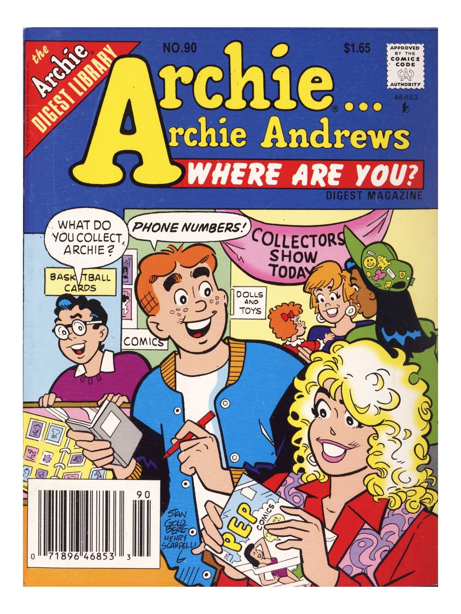 Archie... Archie Andrews, Where Are You? Comics Digest Magazine 90 Mid Grade (1993) Canadian Price Variant 