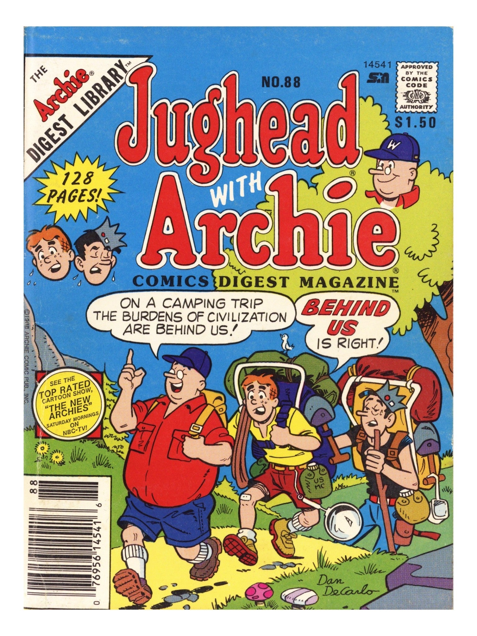 Jughead with Archie Digest 88 Low Grade (1988) Canadian Price Variant 