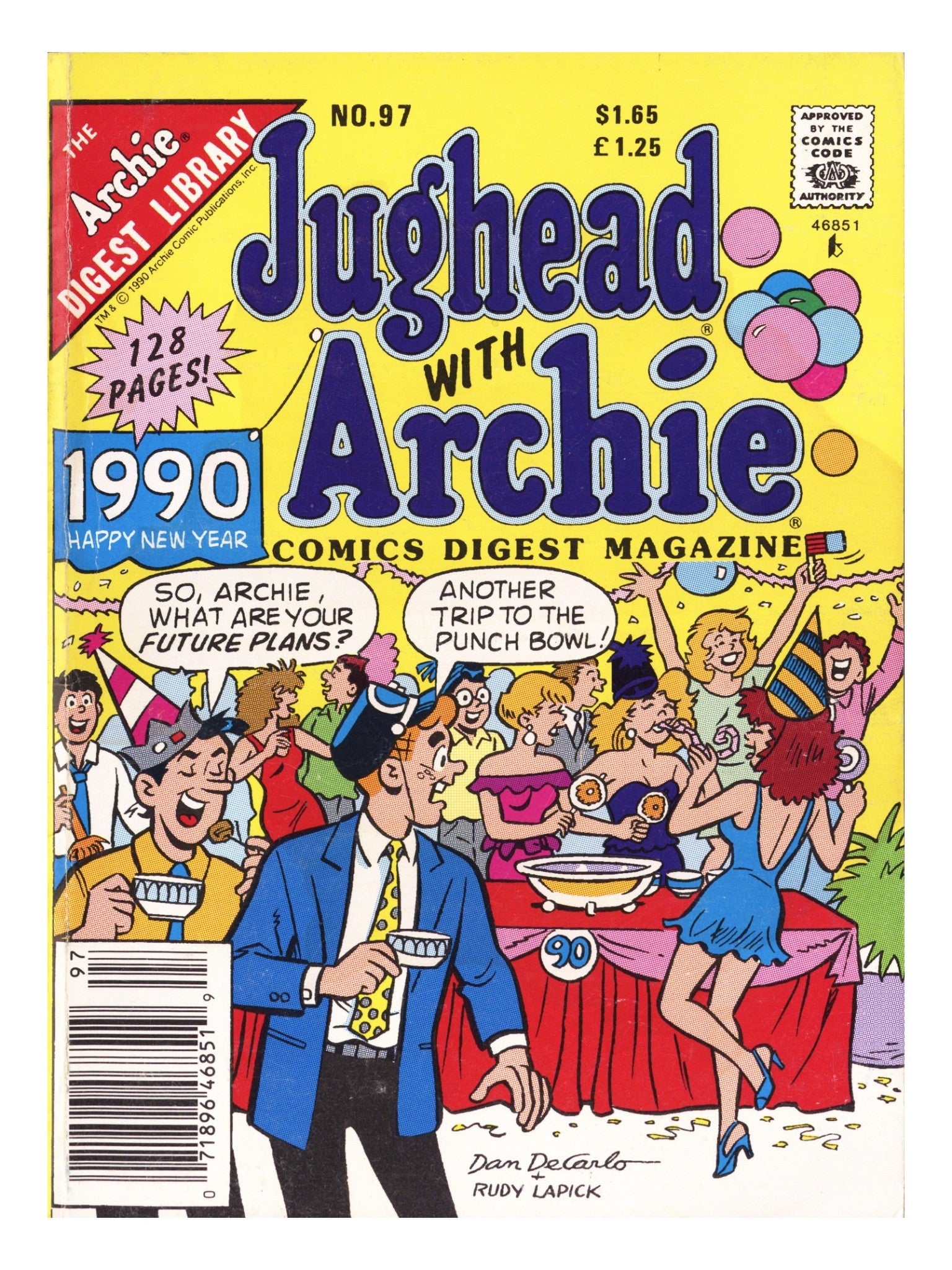 Jughead with Archie Digest 97 Low Grade (1990) Canadian Price Variant 