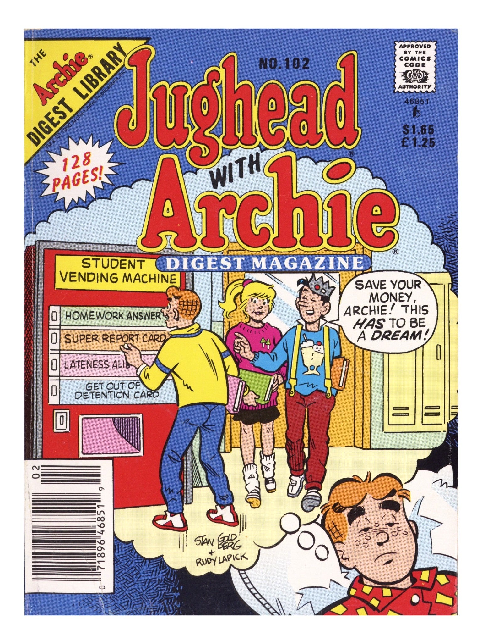 Jughead with Archie Digest 102 Low Grade (1991) Canadian Price Variant 