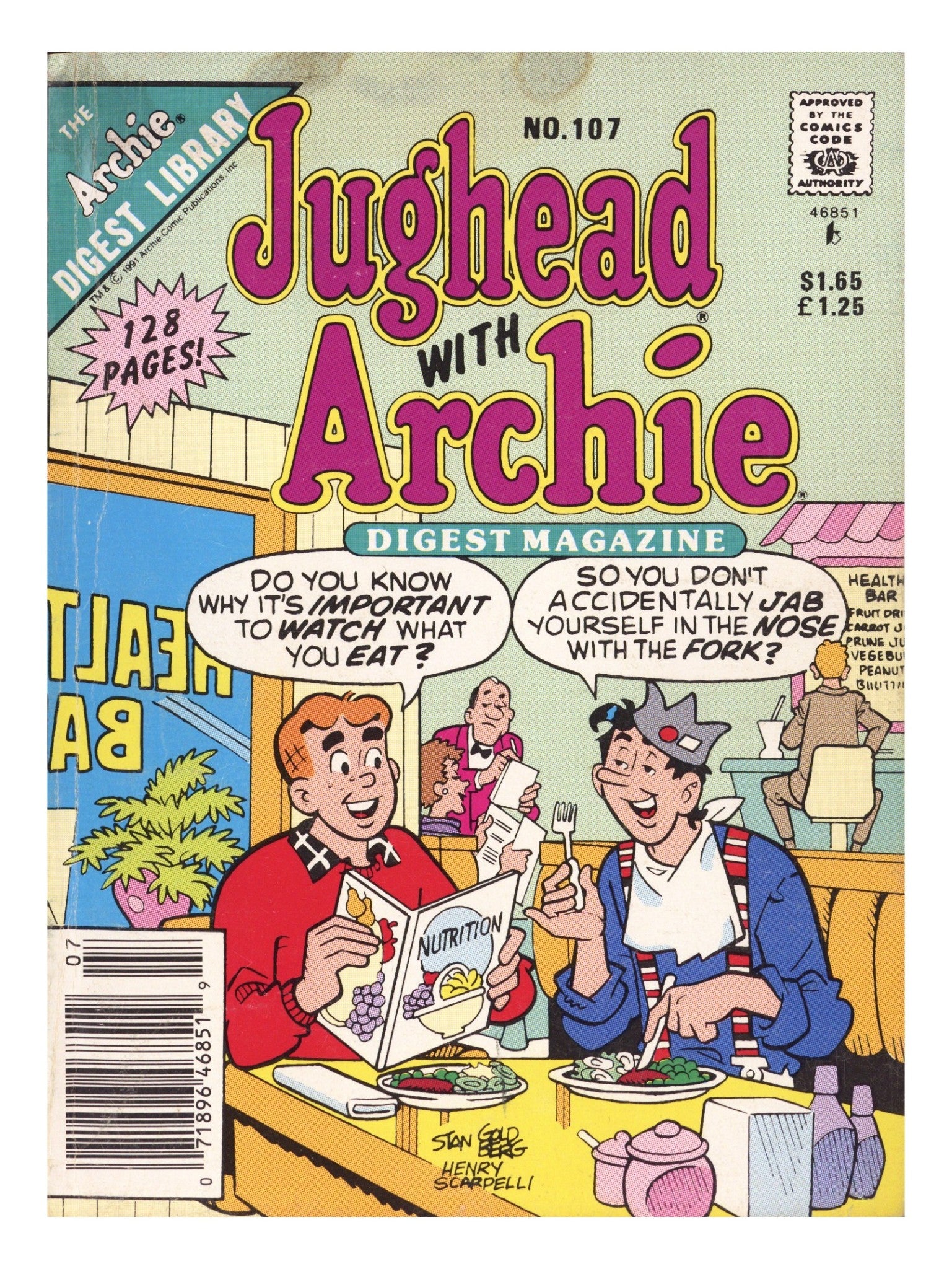 Jughead with Archie Digest 107 Low Grade (1991) Canadian Price Variant 