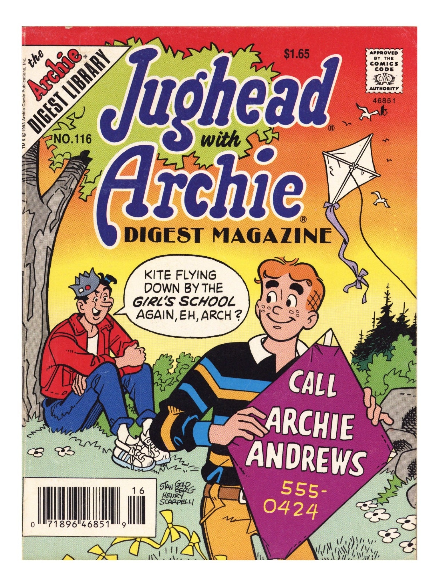 Jughead with Archie Digest 116 Low Grade (1993) Canadian Price Variant 