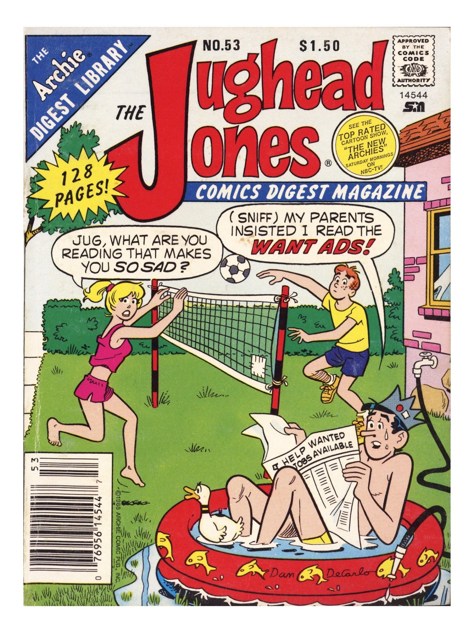 The Jughead Jones Comics Digest 53 Low Grade (1988) Canadian Price Variant 