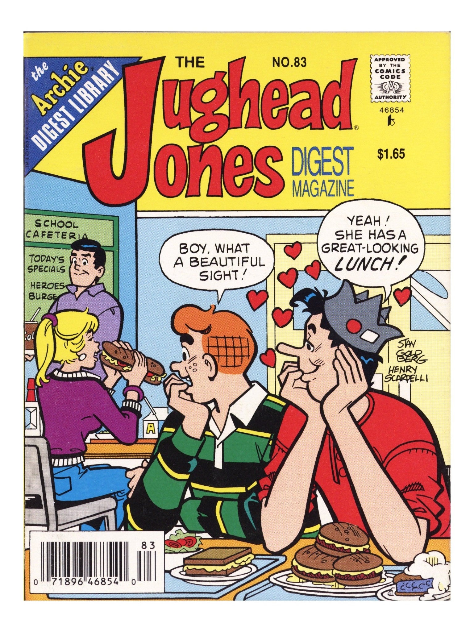 The Jughead Jones Comics Digest 83 High Grade (1993) Canadian Price Variant 