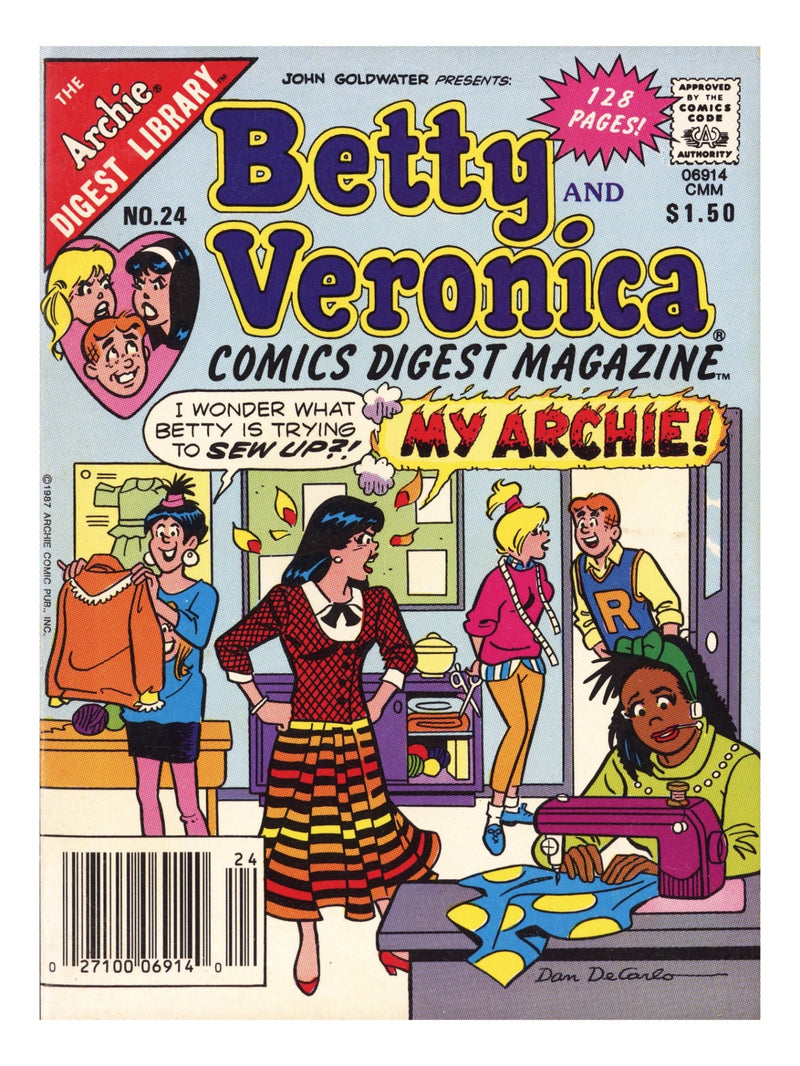 Betty and Veronica Comics Digest Magazine 24 Mid Grade (1987) Canadian Price Variant 
