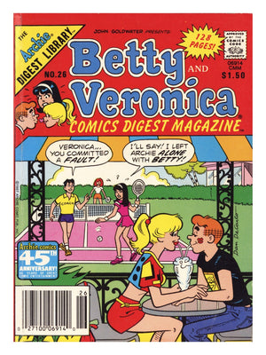 Betty and Veronica Comics Digest Magazine 26 Low Grade (1987) Canadian Price Variant