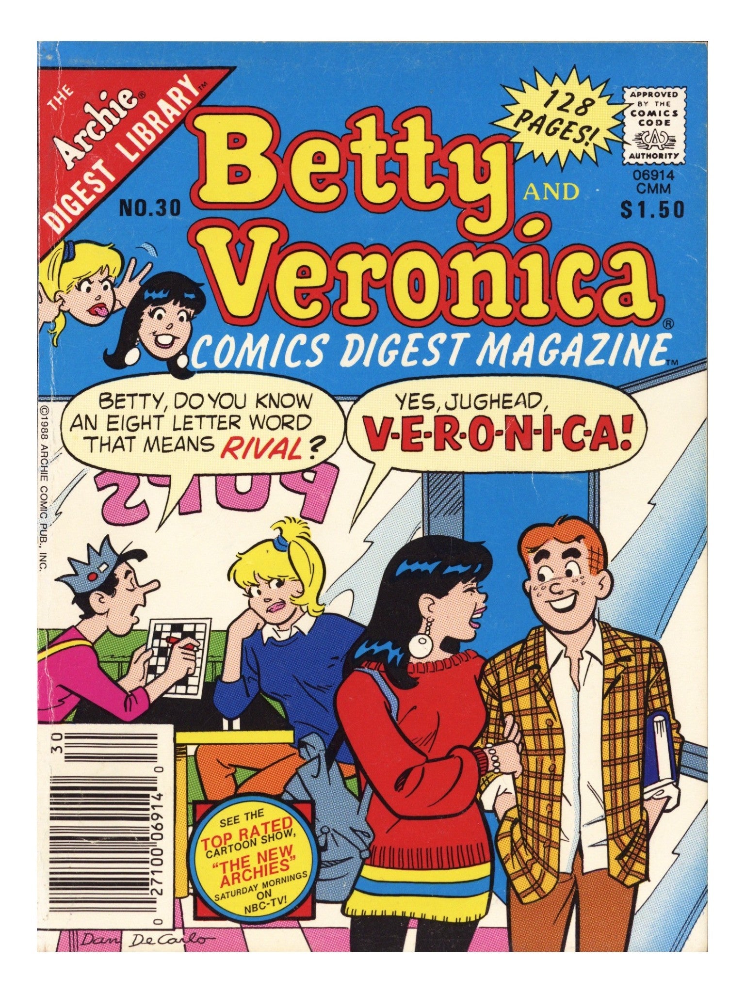 Betty and Veronica Comics Digest Magazine 30 Low Grade (1988) Canadian Price Variant 