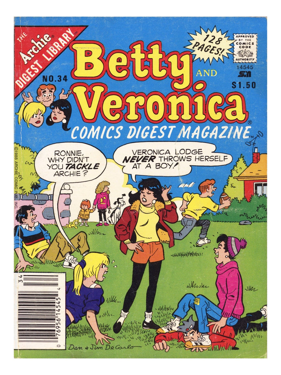 Betty and Veronica Comics Digest Magazine 34 Low Grade (1989) Canadian Price Variant 