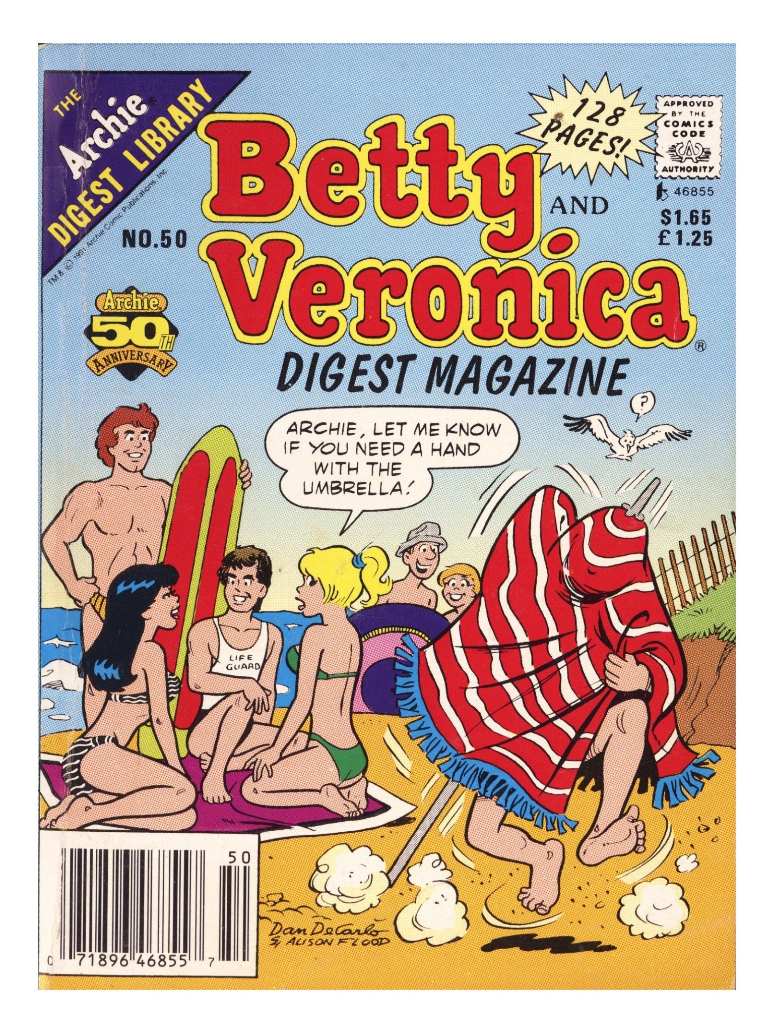 Betty and Veronica Comics Digest Magazine 50 Low Grade (1991) Canadian Price Variant 