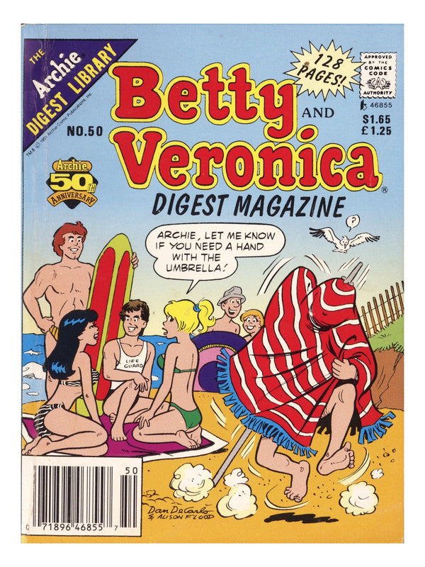 Betty and Veronica Comics Digest Magazine 50 Low Grade (1991) Canadian Price Variant