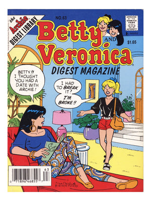 Betty and Veronica Comics Digest Magazine 63 Low Grade (1993) Canadian Price Variant