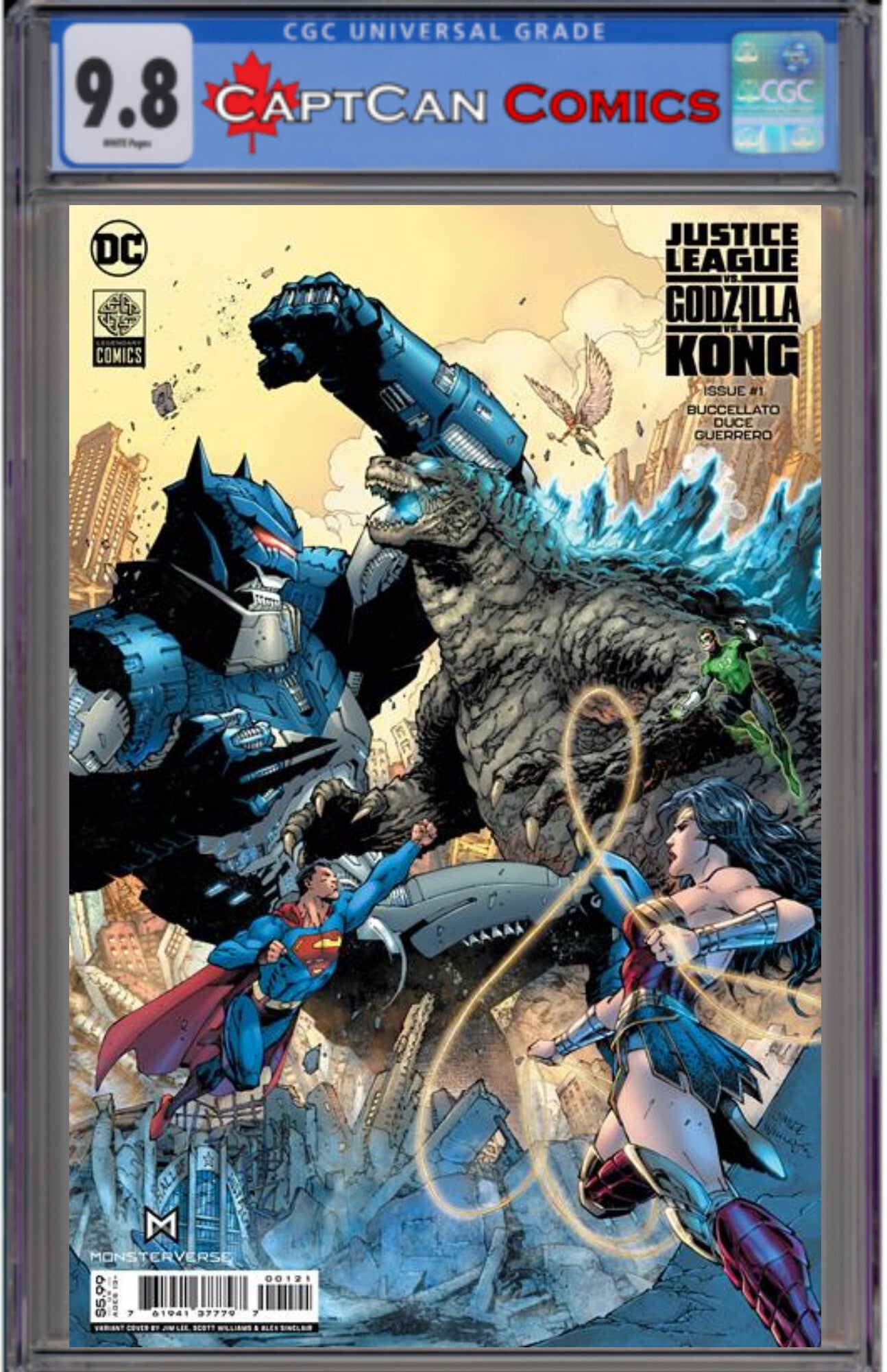 JUSTICE LEAGUE VS GODZILLA VS KONG #1 (OF 7) CVR B JIM LEE & SCOTT WILLIAMS CARD STOCK VAR