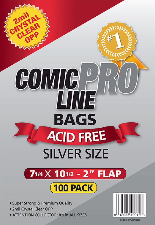 Comic Pro Line Silver 7 1/4" Bag 2mil x100