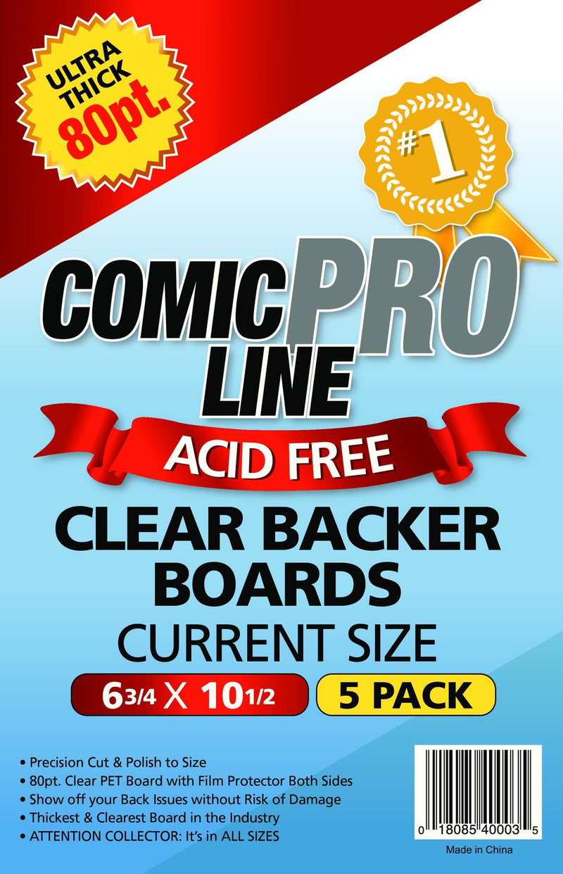 Comic Pro Line Current 6 3/4" Clear Boards 80pt x5