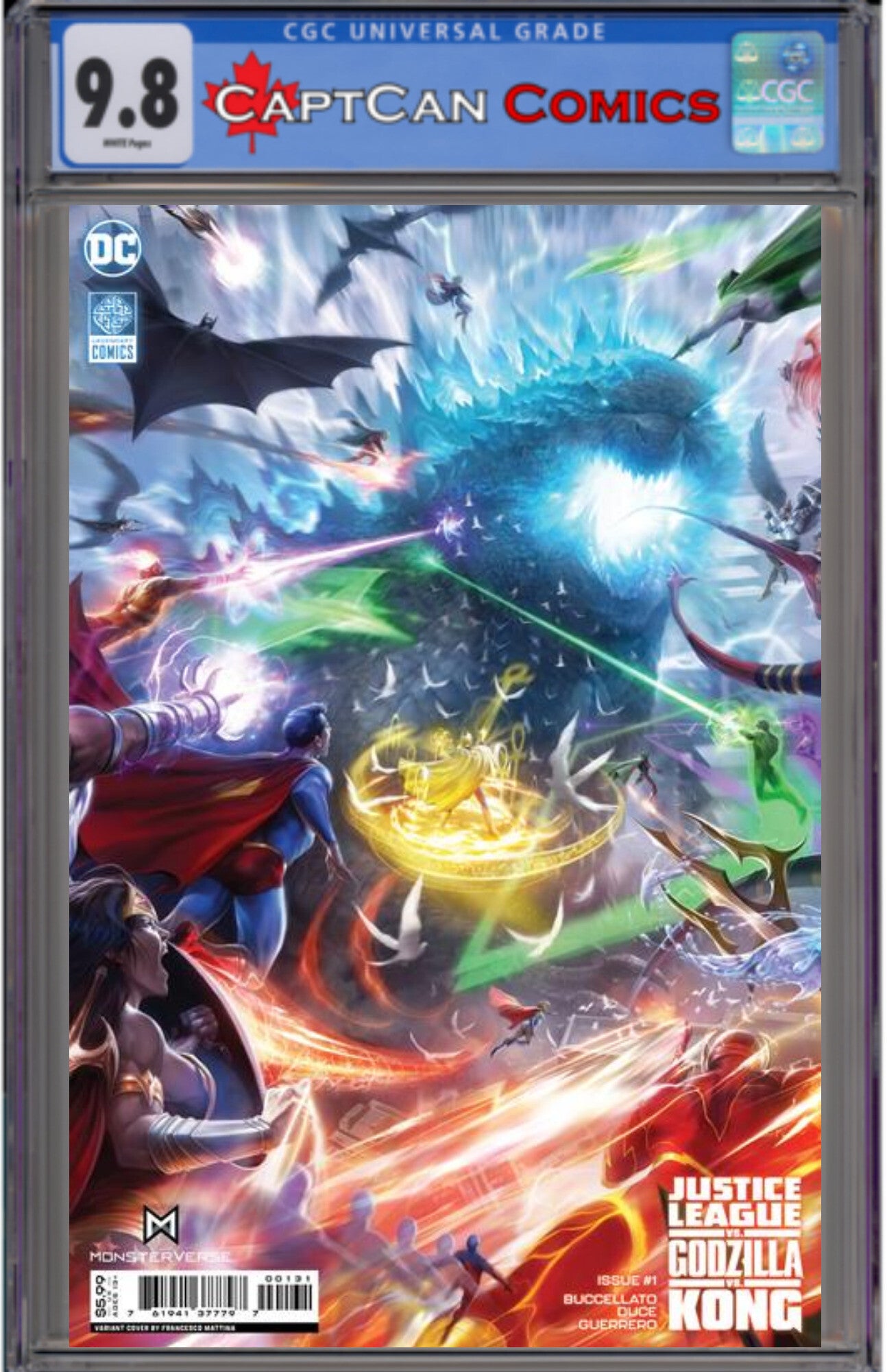 JUSTICE LEAGUE VS GODZILLA VS KONG #1 (OF 7) CVR C FRANCESCO MATTINA CARD STOCK VAR