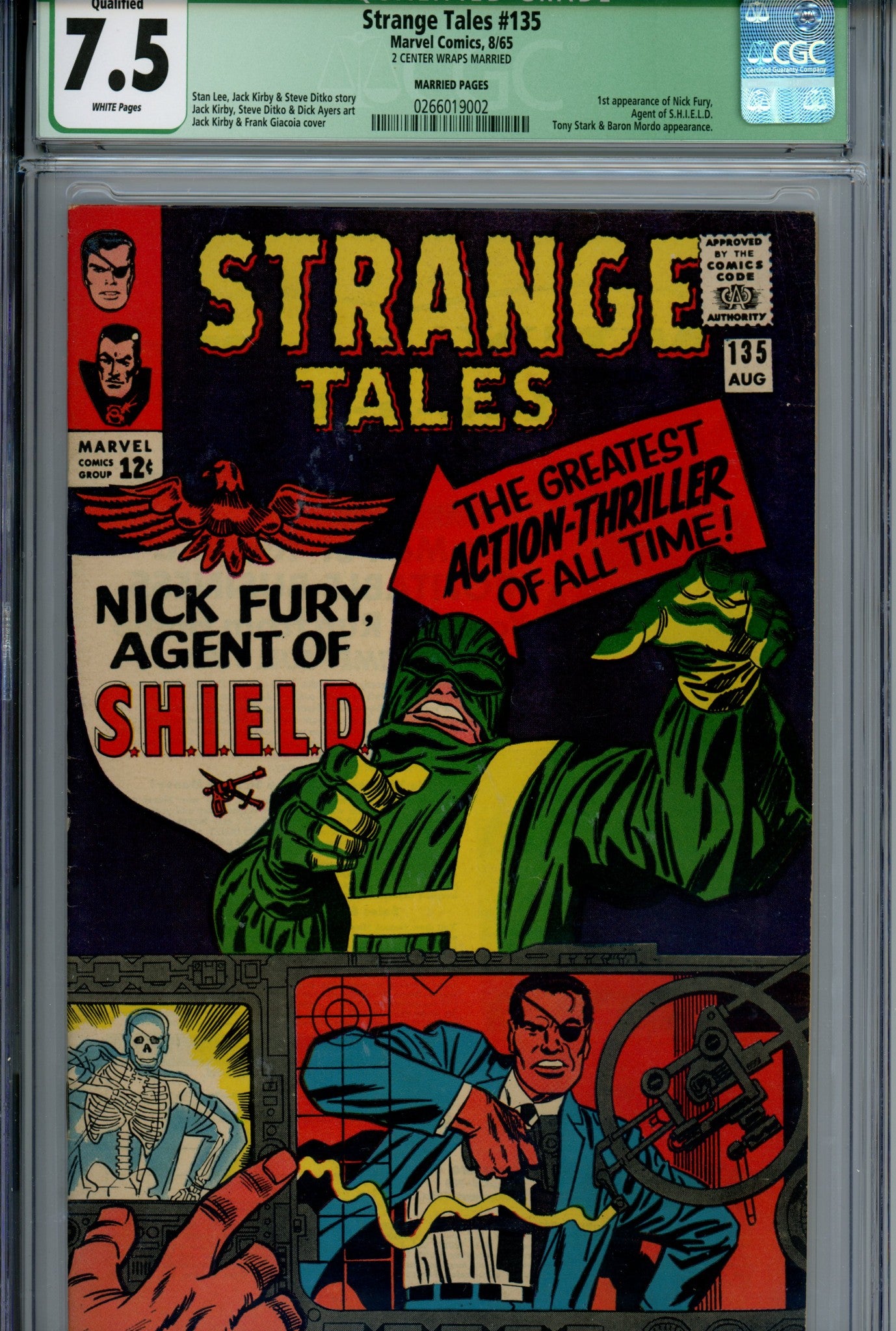 Strange Tales Vol 1 135 CGC 7.5 Qualified (1965)