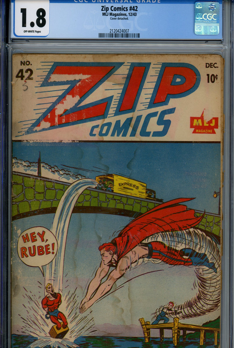 Zip Comics 42 CGC 1.8 (1943)