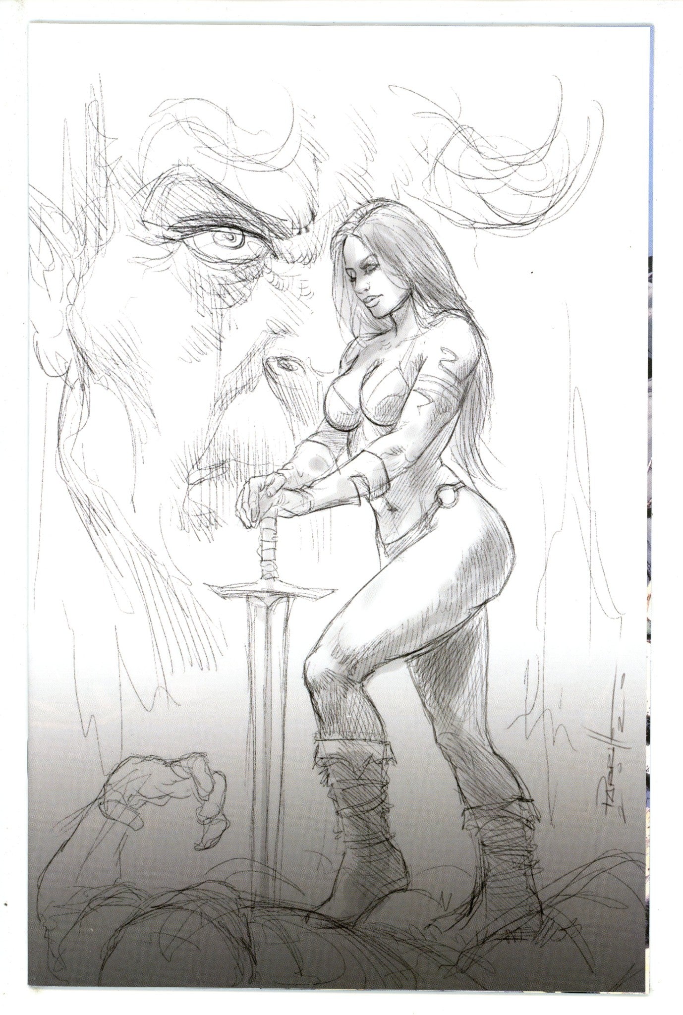 Red Sonja: Age of Chaos 6 Parrillo B&W Virgin Variant NM (2020)