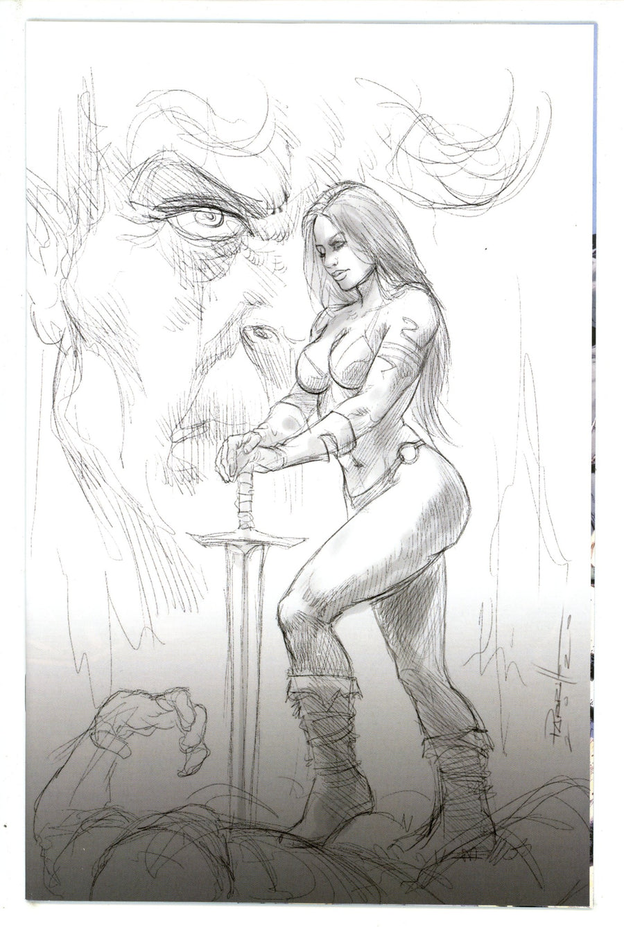Red Sonja: Age of Chaos 6 Parrillo B&W Virgin Variant NM (2020)