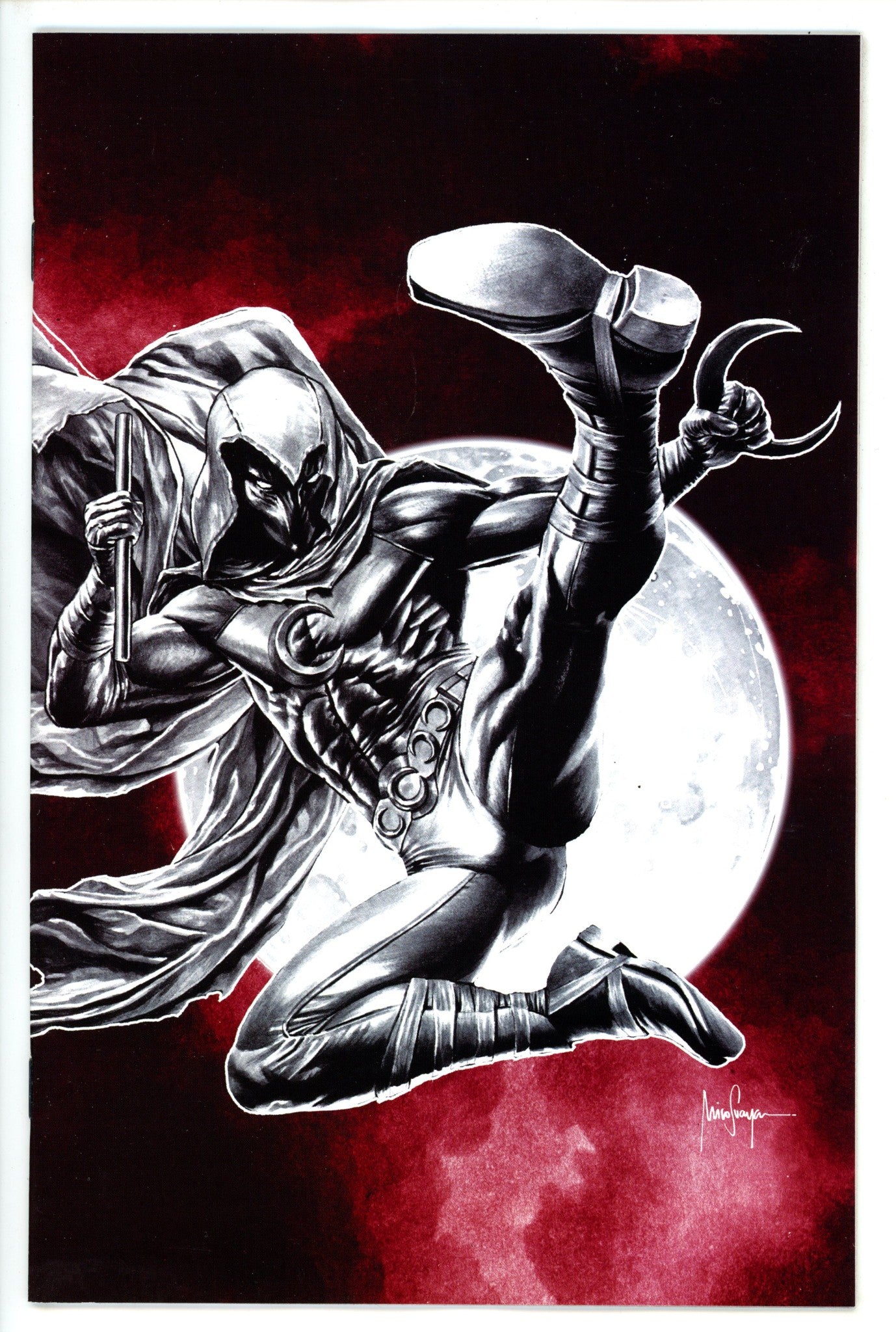 Moon Knight Black White & Blood 1 Suayan Virgin Variant