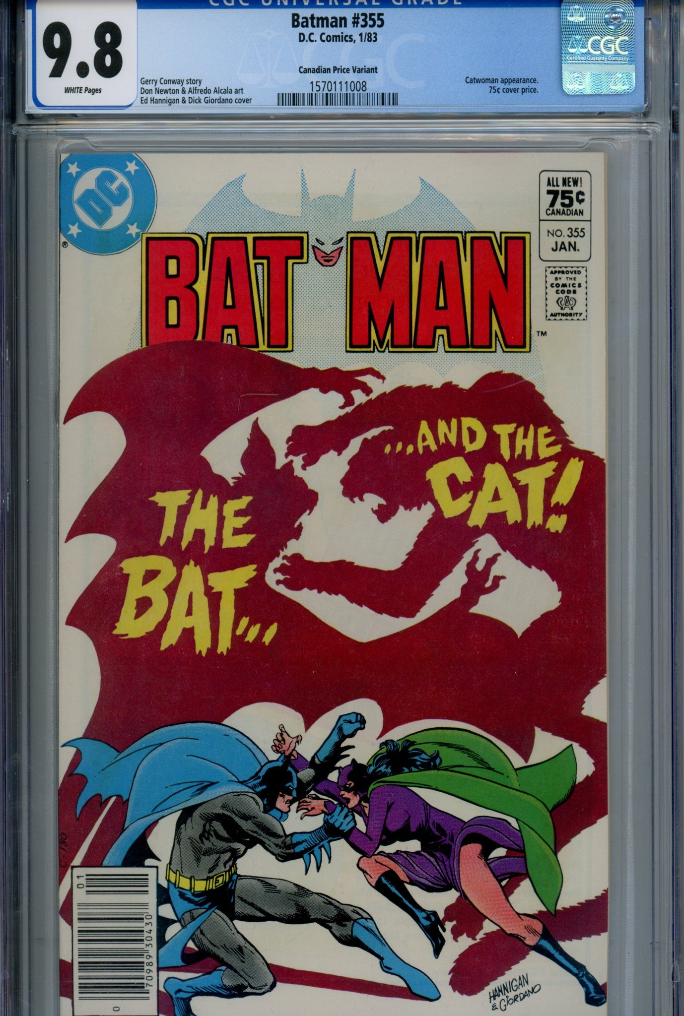 Batman Vol 1 355 Canadian Price Variant CGC 9.8 (1982)