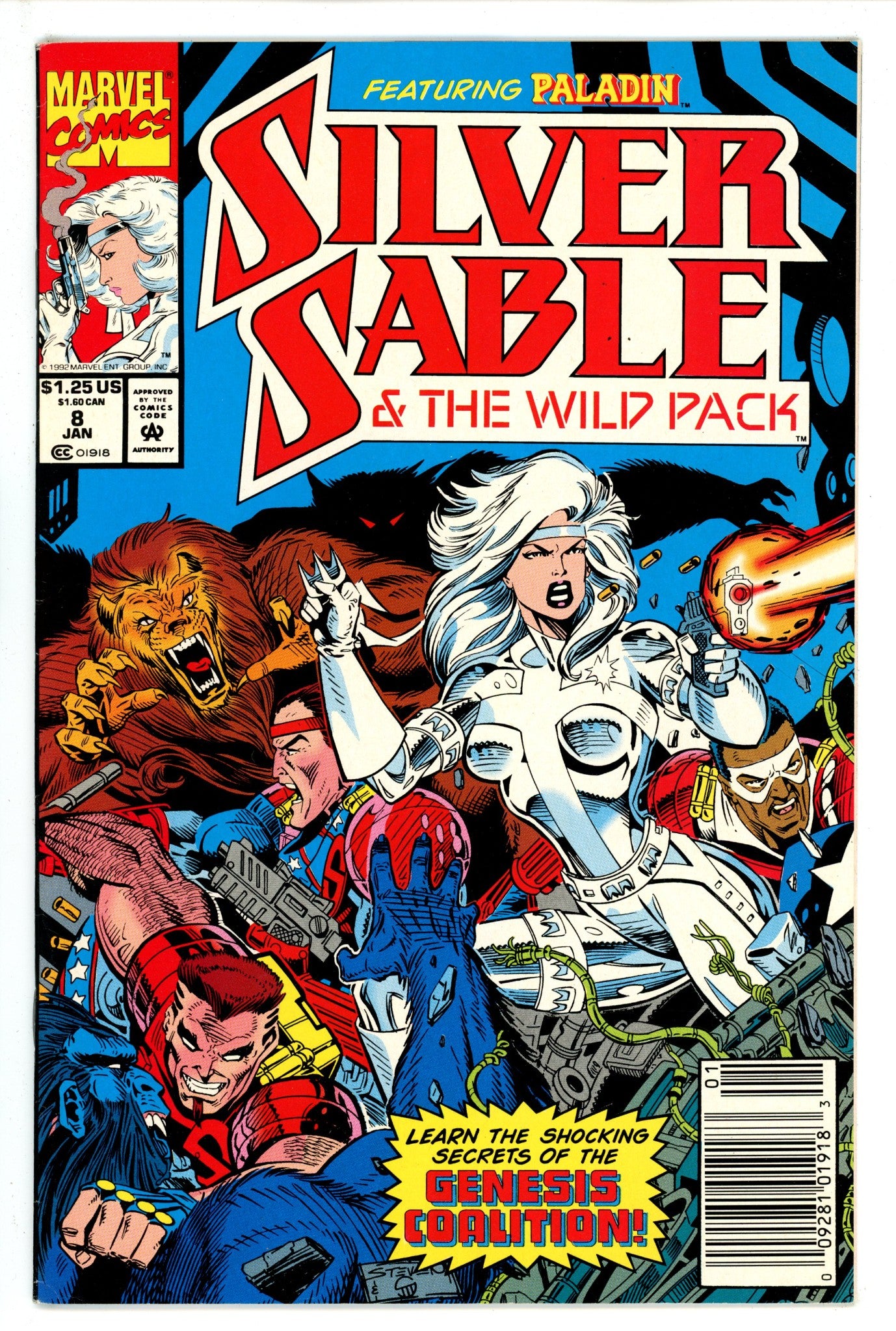 Silver Sable and the Wild Pack 8 Newsstand (1992)