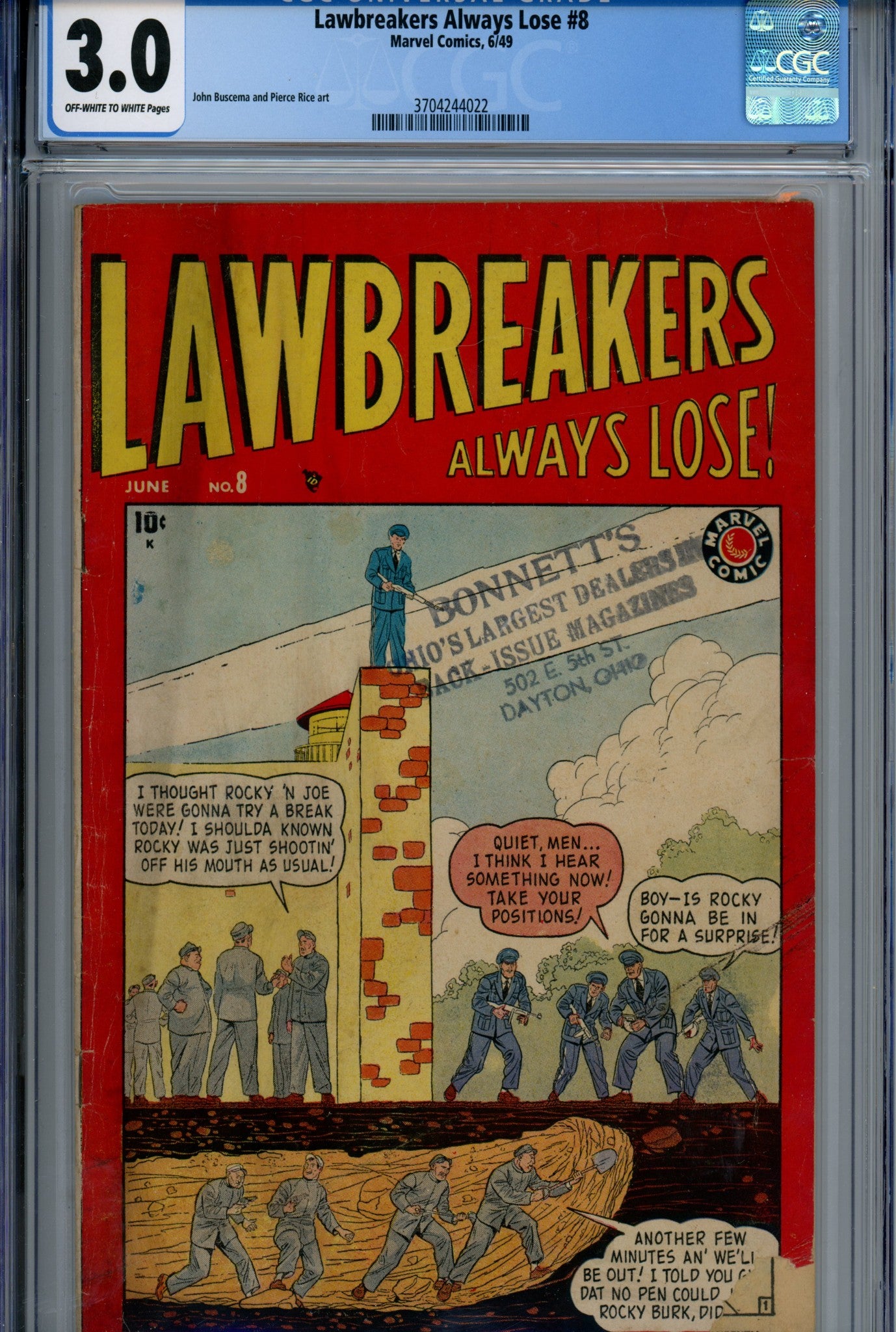 Lawbreakers Always Lose 8 CGC 3.0 (1948)
