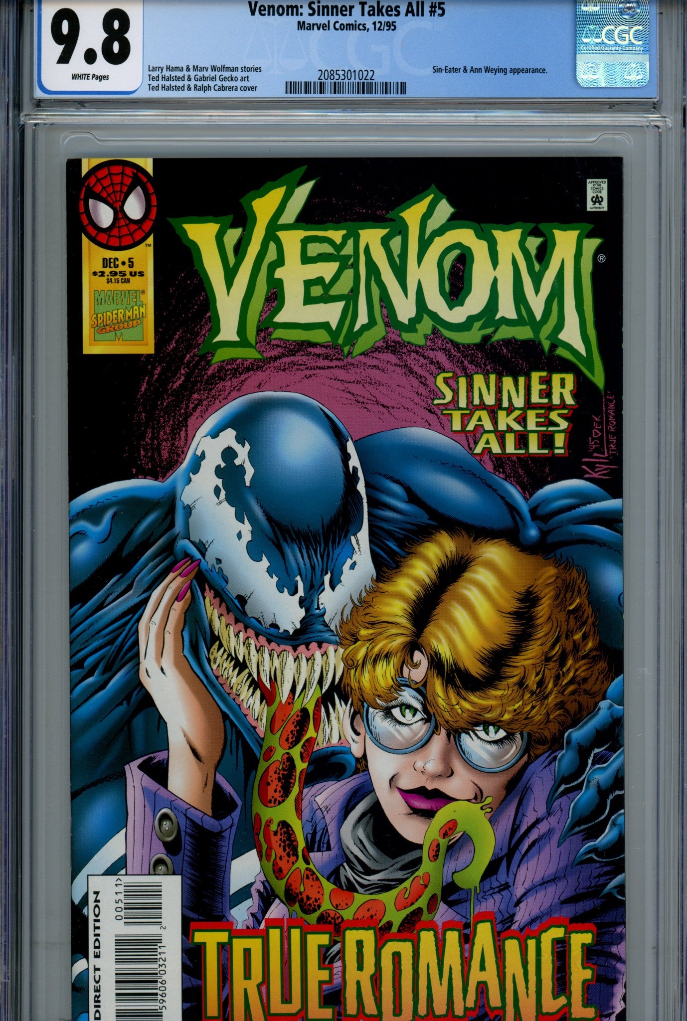 Venom: Sinner Takes All 5 CGC 9.8 (1995)