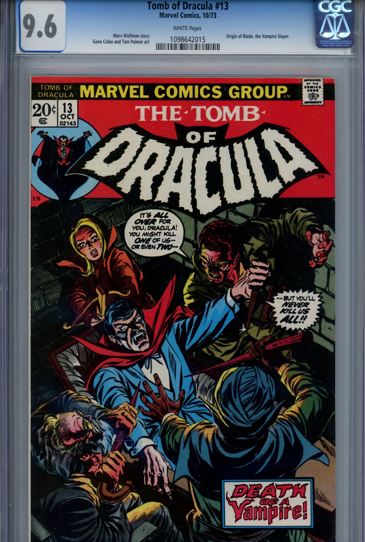 Tomb of Dracula Vol 1 13 CGC 9.6 (1973)