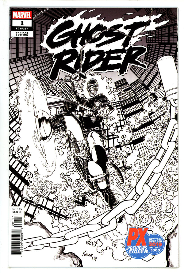 Ghost Rider Vol 8 1 (237) Kuder B&W Exclusive Variant (2019)