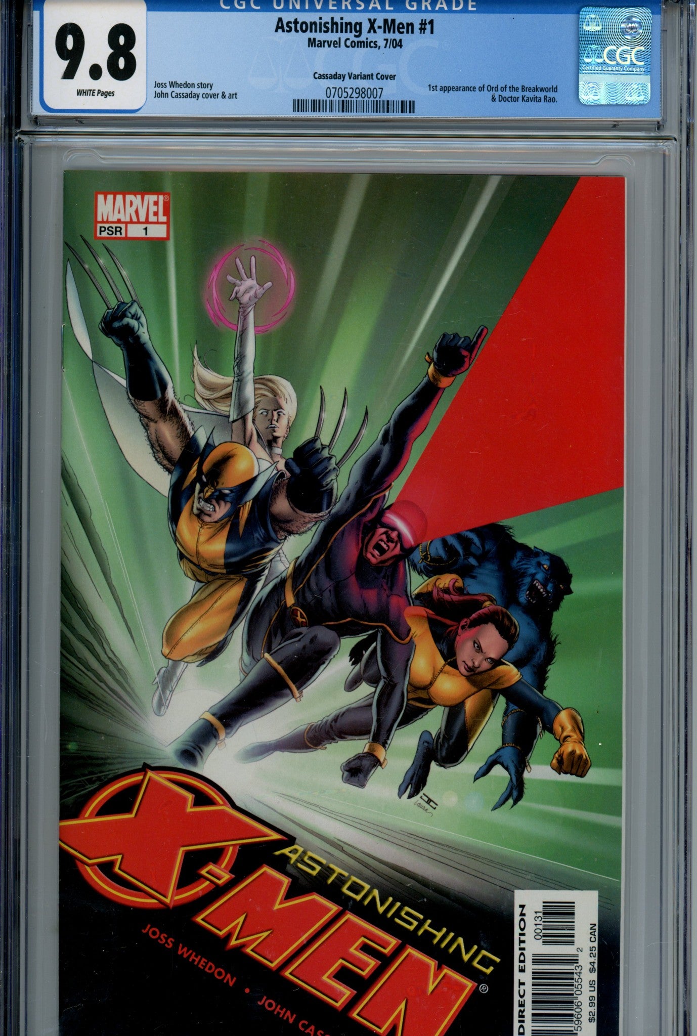 Astonishing X-Men Vol 3 1 Cassaday Variant CGC 9.8 (2004)