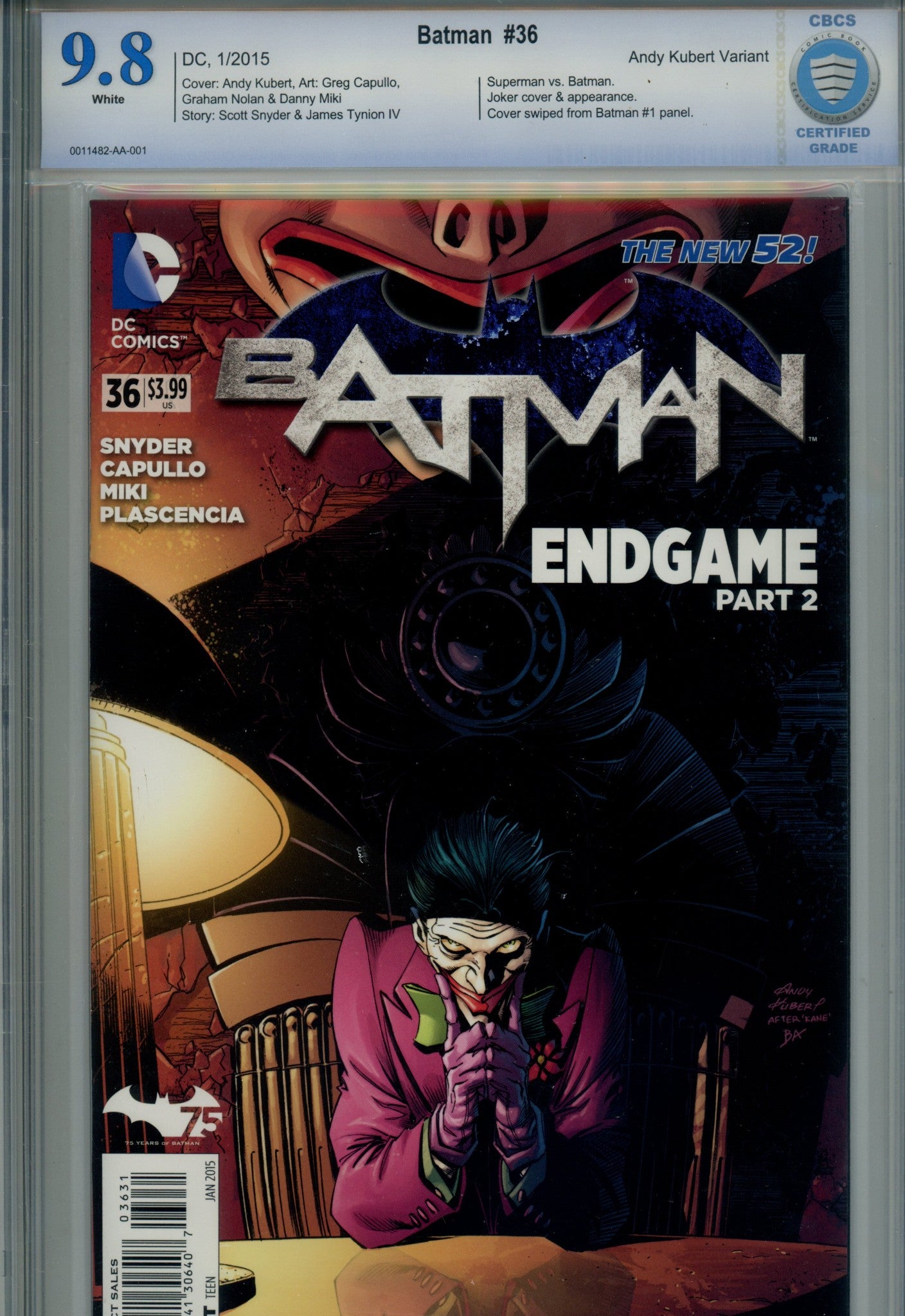 Batman Vol 2 36 Kubert Variant CBCS 9.8-DC-CaptCan Comics Inc