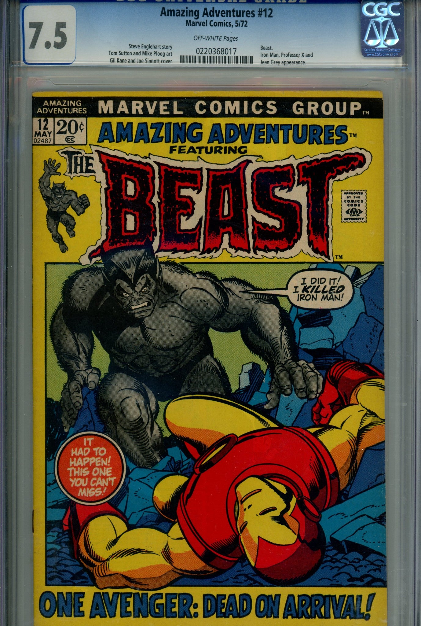 Amazing Adventures Vol 2 12 CGC 7.5 (1972)
