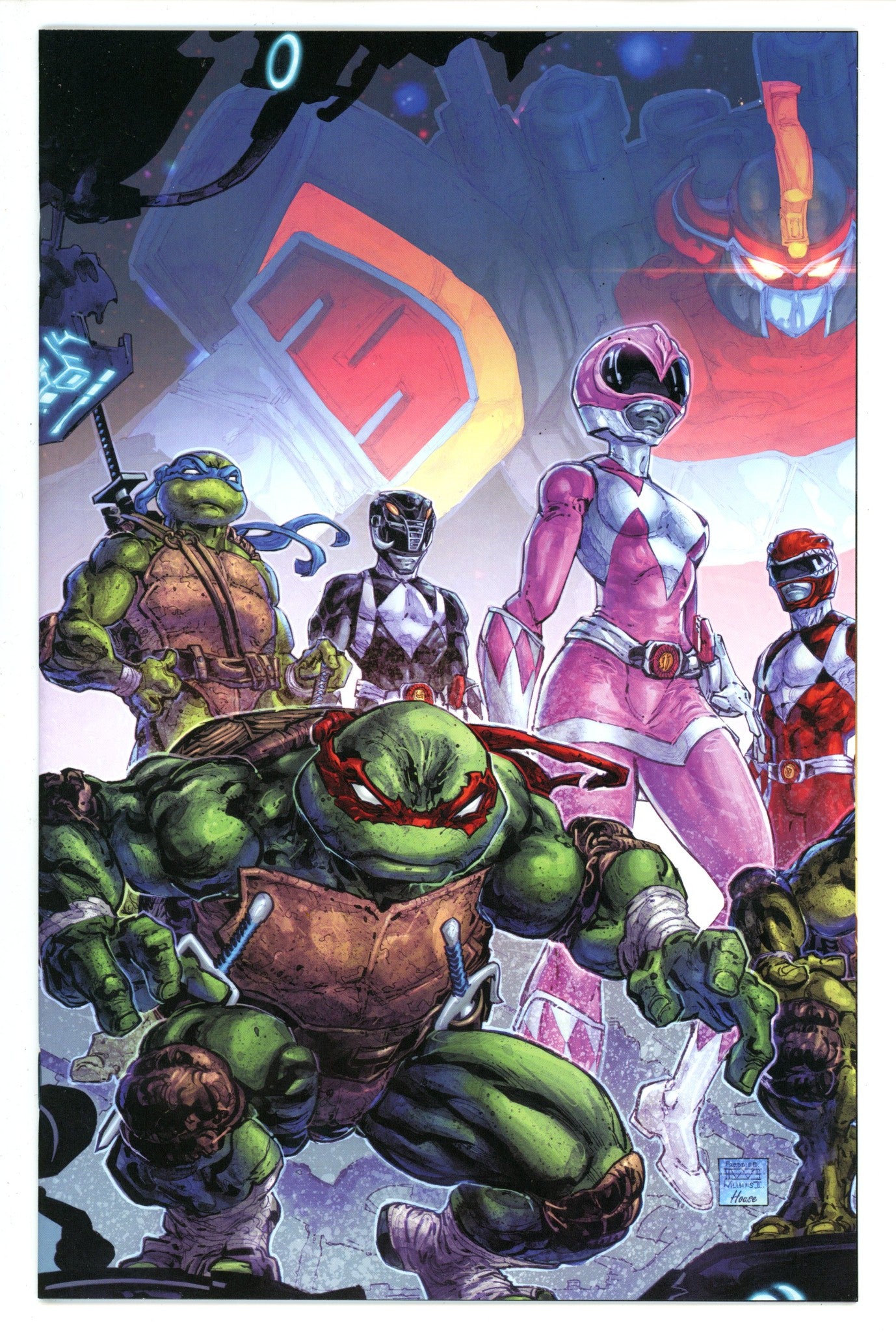 Mighty Morphin Power Rangers / Teenage Mutant Ninja Turtles II 1 Williams Virgin Connecting Exclusive Variant (2023)