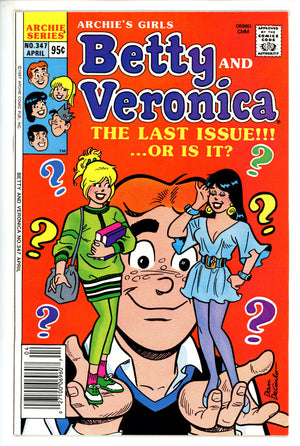 Archie's Girls Betty and Veronica 347 Canadian Price Variant VF (1987)